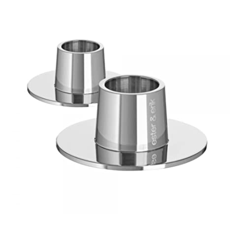 ester & erik Candleholders medium, Silver, Shiny, 2 Stück [Set] von ester & erik