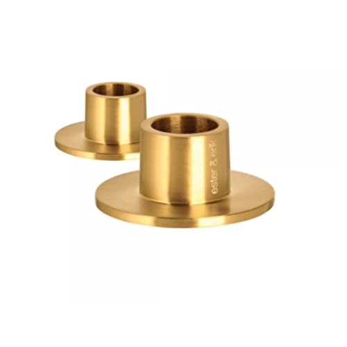 ester & erik - Candleholders small, Gold, Matt, 2 Stück [Set] von ester & erik