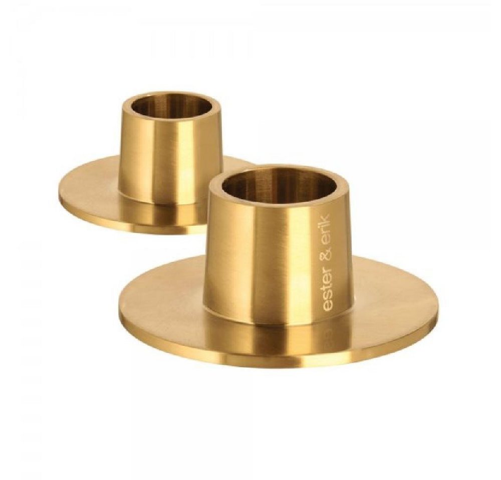 ester & erik Kerzenhalter Kerzenhalter Set Medium Gold Matt (2-teilig) von ester & erik