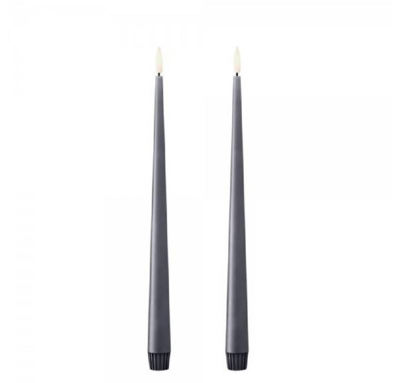 ester & erik Tafelkerze LED Spitzkerze Taper Candle Dark Slate (30cm) (2-teilig) von ester & erik