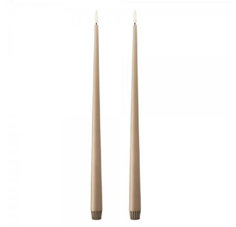 ester & erik Tafelkerze LED Spitzkerze Taper Candle Nougat Note (40cm) (2-teilig) von ester & erik
