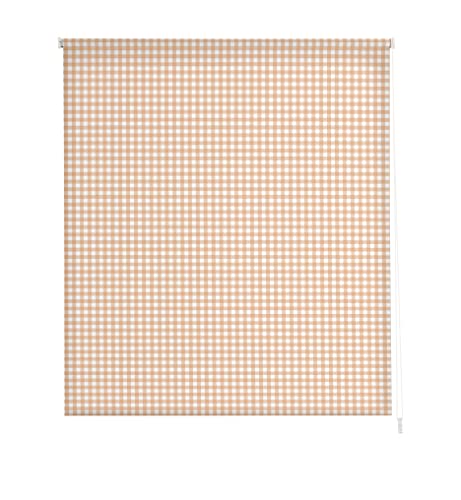 Estoralis | KÜCHE | Modernes Design-Rollo | Digital bedruckter Stoff | Vichy-2 Beige | 110 x 180 cm. (Breite/Höhe) Stoffgröße 107 x 175 cm. | Rollos für Fenster und Türen von Estoralis