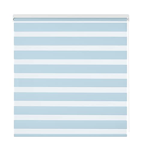 Estoralis - Vera - Doppelrollo, Duo Rollo mit Visier und Sonnenschutz für Fenster und Türen, 125 x 175 cm, Farbe Hellblau von Estoralis