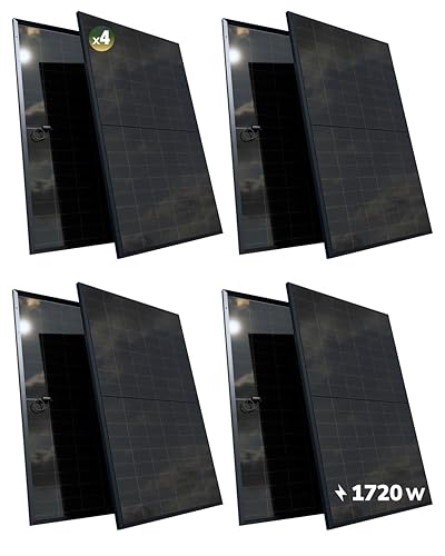 ESUNRA Create your Energy - 4x 430W bifaziale Solarpaneele - ALL BLACK - TOPCon-Technologie - Wirkungsgrad 22% - je 2 Verlängerungskabel (1,2m) von esunra create your energy