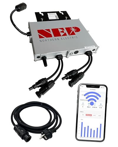 ESUNRA Create your Energy - Mikrowechselrichter von NEP BDM800VA - Plug and play - MPPT-Wirkungsgrad >99.5% - 5m Netzkabel - App zur Überwachung der Erzeugung in Echtzeit von esunra create your energy