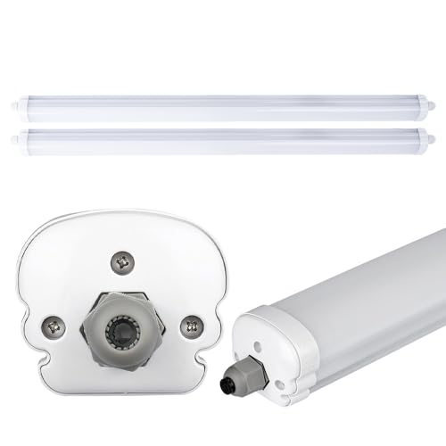 etc-shop 2x LED Feuchtraumleuchte Deckenleuchte Feucht- und Nassraum, Kellerleuchte - IP65, 4320lm, 36W, 4500K, LED - Garage, Werkstatt, Parkhaus, Keller von etc-shop