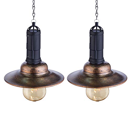 etc-shop 2er Set LED Solar Decken Pendel Lampen Landhaus Stil Terrassen Garten Außen Hänge Leuchten von etc-shop