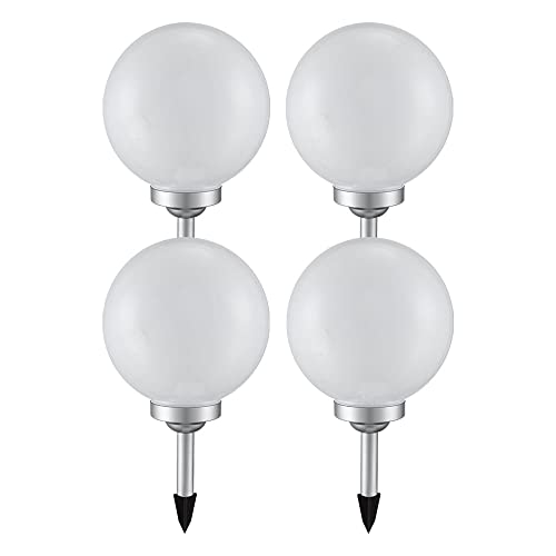 etc-shop 4er Set LED Solar Garten Außen Bereich Lampen Erdspieß Steck Leuchten Hof Kugel Rasen Beleuchtung von etc-shop
