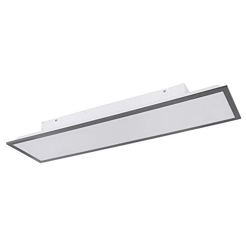 etc-shop Aufbau Panel in rechteckiger Form Alu Deckenpanel weiß graphit ultraflach Deckenleuchte sehr hell, LED 24 Watt 1500 Lumen 3000K warmweiß, LxBxH 80x20x7,5cm, Büro Flur von etc-shop