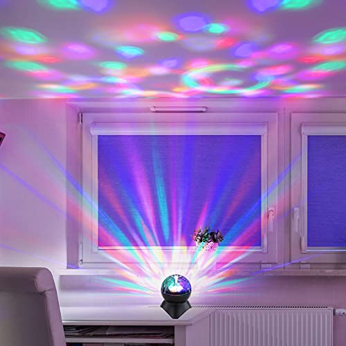 Discokugel LED Party Lampe Partylicht drehend Diskokugel mit Musikbox Kinderzimmer, mit 3W Bluetooth Lautsprecher USB Aux TF, RGB Farbwechsel, DxH11x12,5 cm von etc-shop