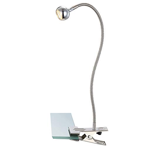 etc-shop LED Schreib Tisch Lampe Ess Zimmer Lese Klemm Leuchte Chrom Flexo Spot beweglich von etc-shop