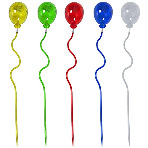 etc-shop Solarleuchte Erdspieß LED Gartendeko LED Solar Lampen, Luftballons bunt, LED, DxH 8,5 x 60 cm, 5er Set von etc-shop