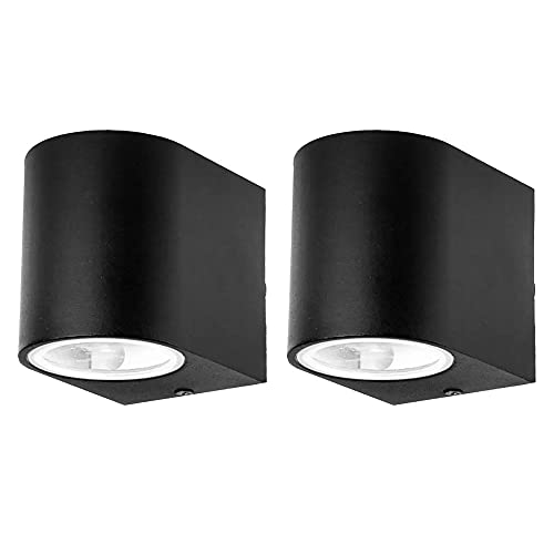 etc-shop 2er Set Außen Wand Leuchten schwarz Haus Tür Alu Strahler GU10 Veranda Down Lampen etc-shop 2er Set Außen Wand Leuchten schwarz Haus Tür Alu Strahler GU10 Veranda Down Lampen von etc-shop