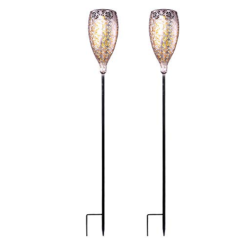 etc-shop 2er Set LED Solar Außen Steck Leuchten Hof Erdspieß Deko Terrassen Lampen GOLD etc-shop 2er Set LED Solar Außen Steck Leuchten Hof Erdspieß Deko Terrassen Lampen GOLD von etc-shop