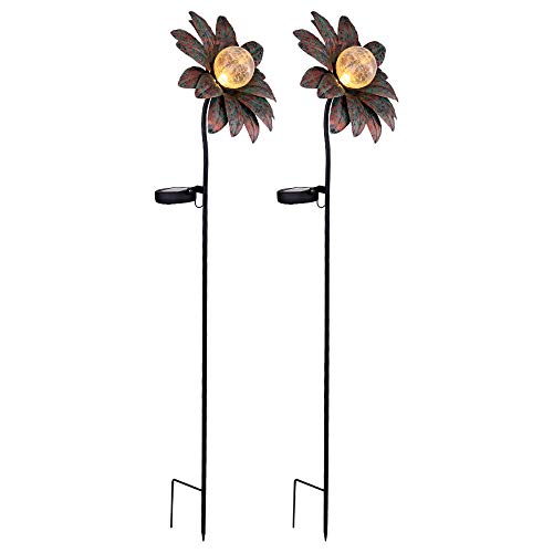 etc-shop 2x LED Solar Außen Steck Lampen Glas Strahler Kugel Garten Deko Blumen Leuchten von etc-shop