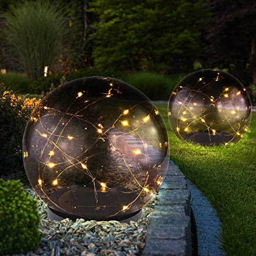 etc-shop 2x LED Solar Kugel Lampen Außen Deko Steck Strahler Garten Weg Beleuchtung Terrassen Leuchten rauch etc-shop 2x LED Solar Kugel Lampen Außen Deko Steck Strahler Garten Weg Beleuchtung Terrassen Leuchten rauch von etc-shop