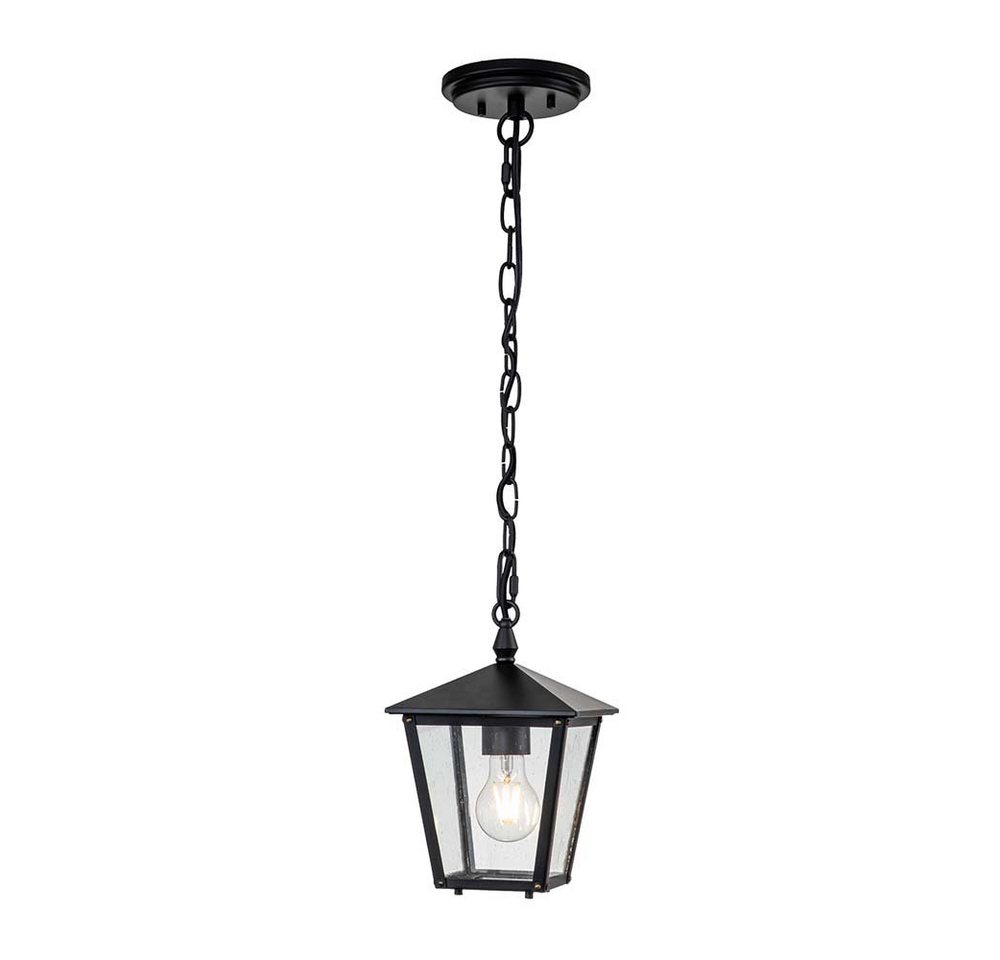 etc-shop Außen-Deckenleuchte, Außenlampe Hängeleuchte Pendelleuchte Balkonlampe Hof Alu schwarz von etc-shop