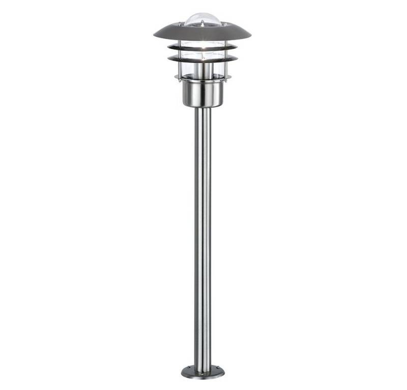 etc-shop Außen-Stehlampe, Leuchtmittel inklusive, Warmweiß, Stehlampe Laterne Außenleuchte dimmbar LED Gartenleuchte silber H 80cm von etc-shop