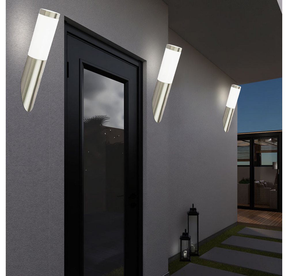 etc-shop Außen-Wandleuchte, Leuchtmittel inklusive, Warmweiß, 3er Set Haus Wand Leuchte Strahler Spot Lampe Beleuchtung im Set- von etc-shop