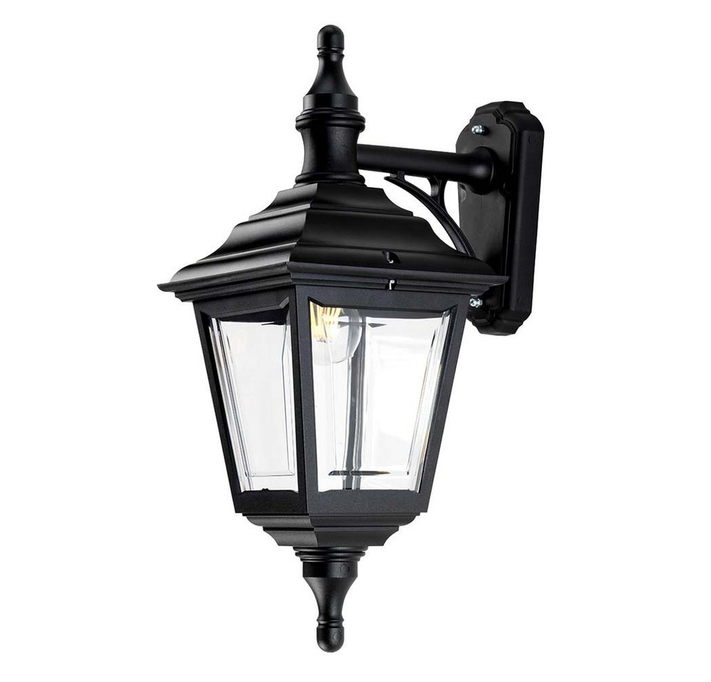 etc-shop Außen-Wandleuchte, Leuchtmittel nicht inklusive, Außenleuchte Wandlampe Schwarz H 52 cm E27 1 Flammig IP44 Gartenlampe von etc-shop