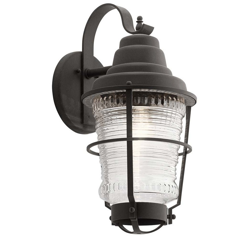 etc-shop Außen-Wandleuchte, Wandlampe Außenlampe Terrassenleuchte Wandleuchte Glas IP44 1x E27 H von etc-shop