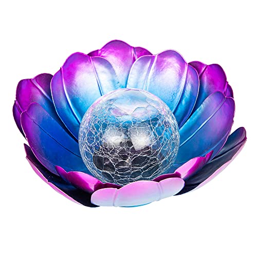 etc-shop Außenlampe Retro Solarleuchte Garten Dekorlampe, LED Terrassenleuchte wetterfest Lotusblüte Crackle Glas, Metall lila blau, 1x LED, LxBxH 25x25x10 cm etc-shop Außenlampe Retro Solarleuchte Garten Dekorlampe, LED Terrassenleuchte wetterfest Lotusblüte Crackle Glas, Metall lila blau, 1x LED, LxBxH 25x25x10 cm von etc-shop