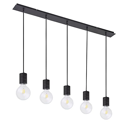 etc-shop Decken Pendel Hänge Lampe Leuchte ALU-SCHWARZ Beleuchtung Wohn Schlaf Ess Zimmer von etc-shop