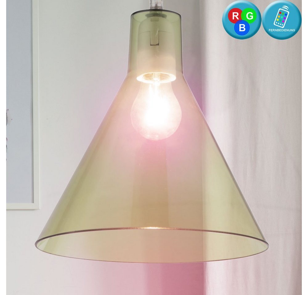 etc-shop LED Pendelleuchte, Leuchtmittel inklusive, Warmweiß, Farbwechsel, Pendel Leuchte Esszimmer Decken Hänge Küchen Strahler von etc-shop
