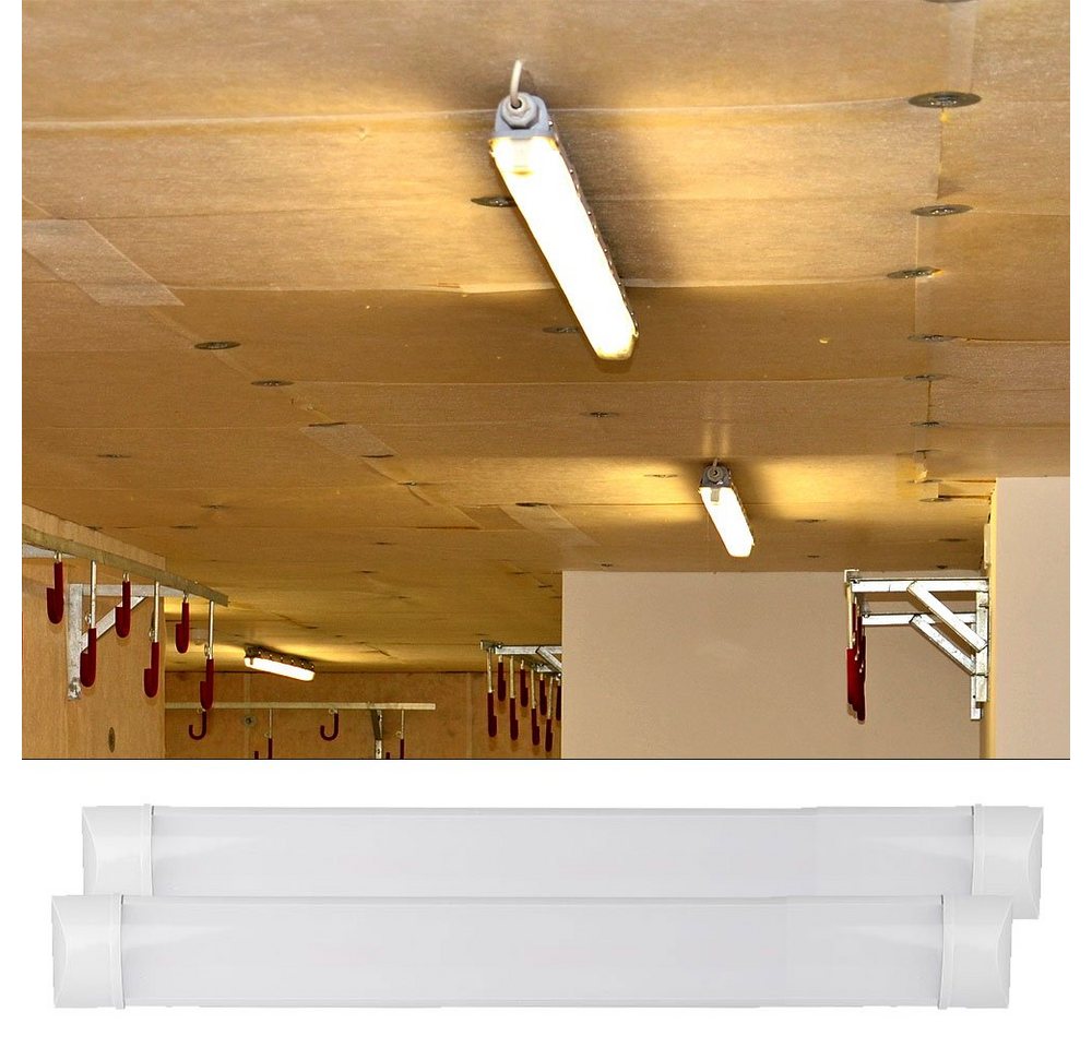 etc-shop LED Deckenleuchte, LED-Leuchtmittel fest verbaut, Kaltweiß, Tageslichtweiß, 2er Set LED Decken Lampe Küchen Bade Zimmer Beleuchtung Möbel Schrank von etc-shop