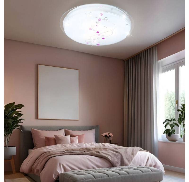 etc-shop Deckenstrahler, Leuchtmittel nicht inklusive, Deckenlampe Deckenleuchte Rundleuchte Rund Glas Chrom Lampe Licht von etc-shop