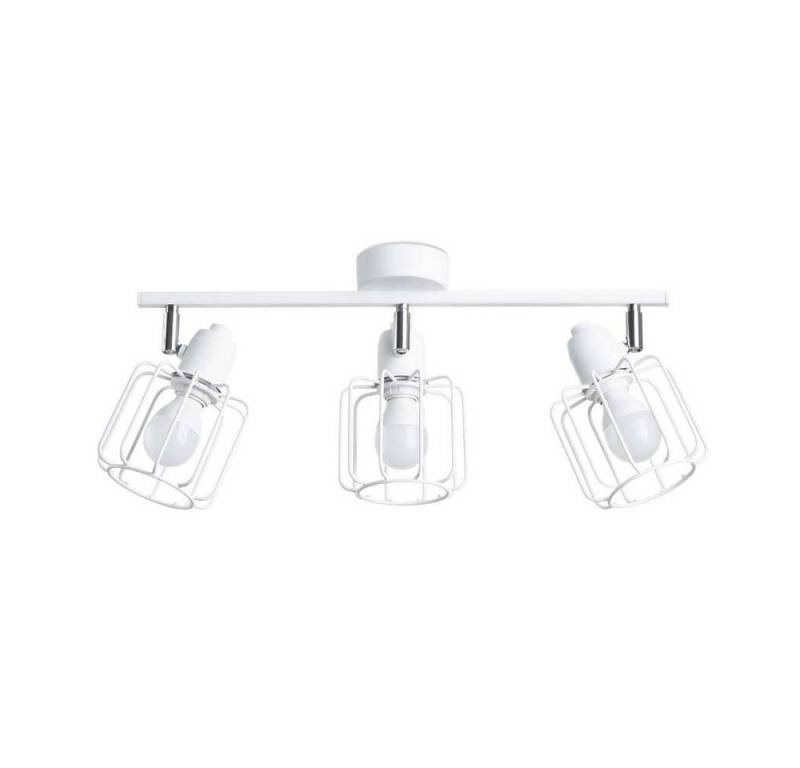 etc-shop Deckenstrahler, Wohnzimmerlampe Deckenleuchte Deckenlampe Stahl Weiss 3-Flammig L 48 von etc-shop