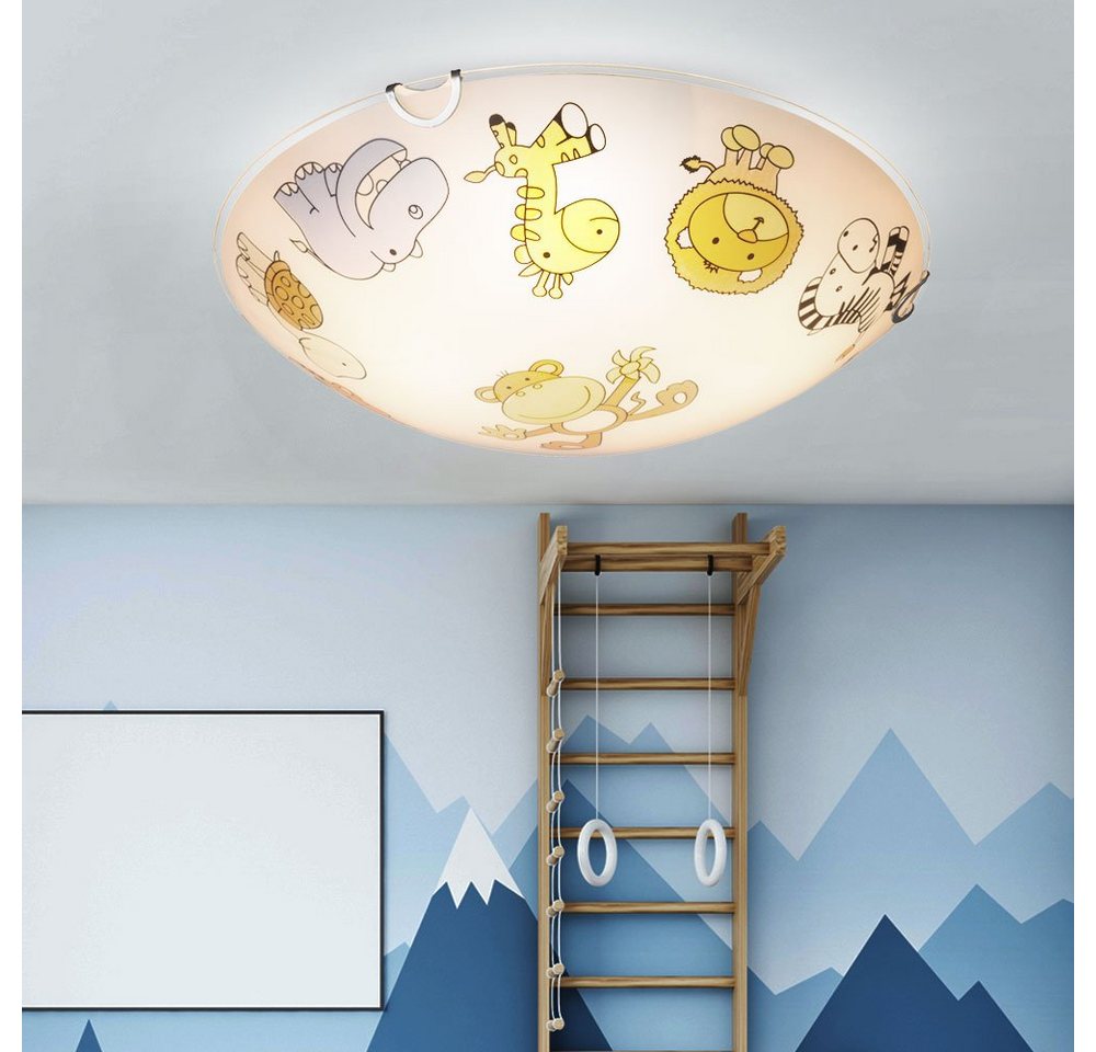 etc-shop Dekolicht, Leuchtmittel inklusive, Warmweiß, Kinder Decken Lampe Zoo Tier Motiv Beleuchtung Spiel von etc-shop