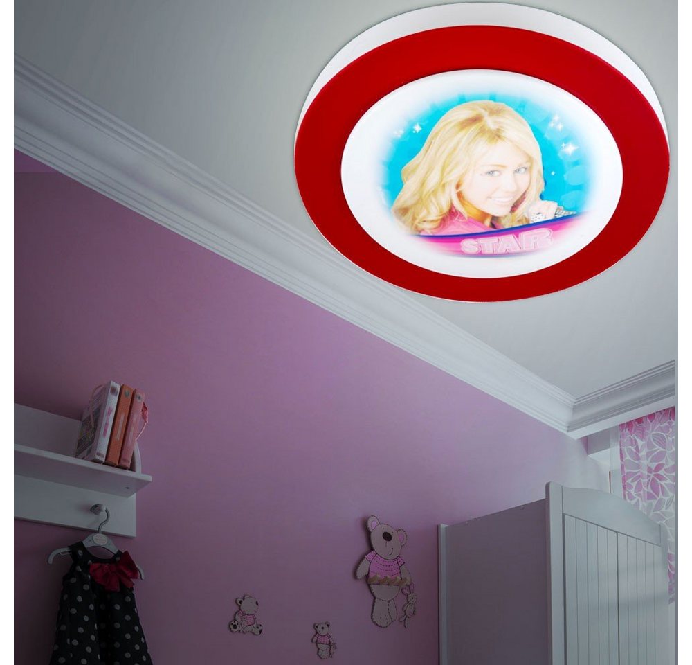 etc-shop Dekolicht, Leuchtmittel inklusive, Warmweiß, Kinder Spiel Zimmer Decken Leuchte Hannah Montana Lampe rund 662363- von etc-shop