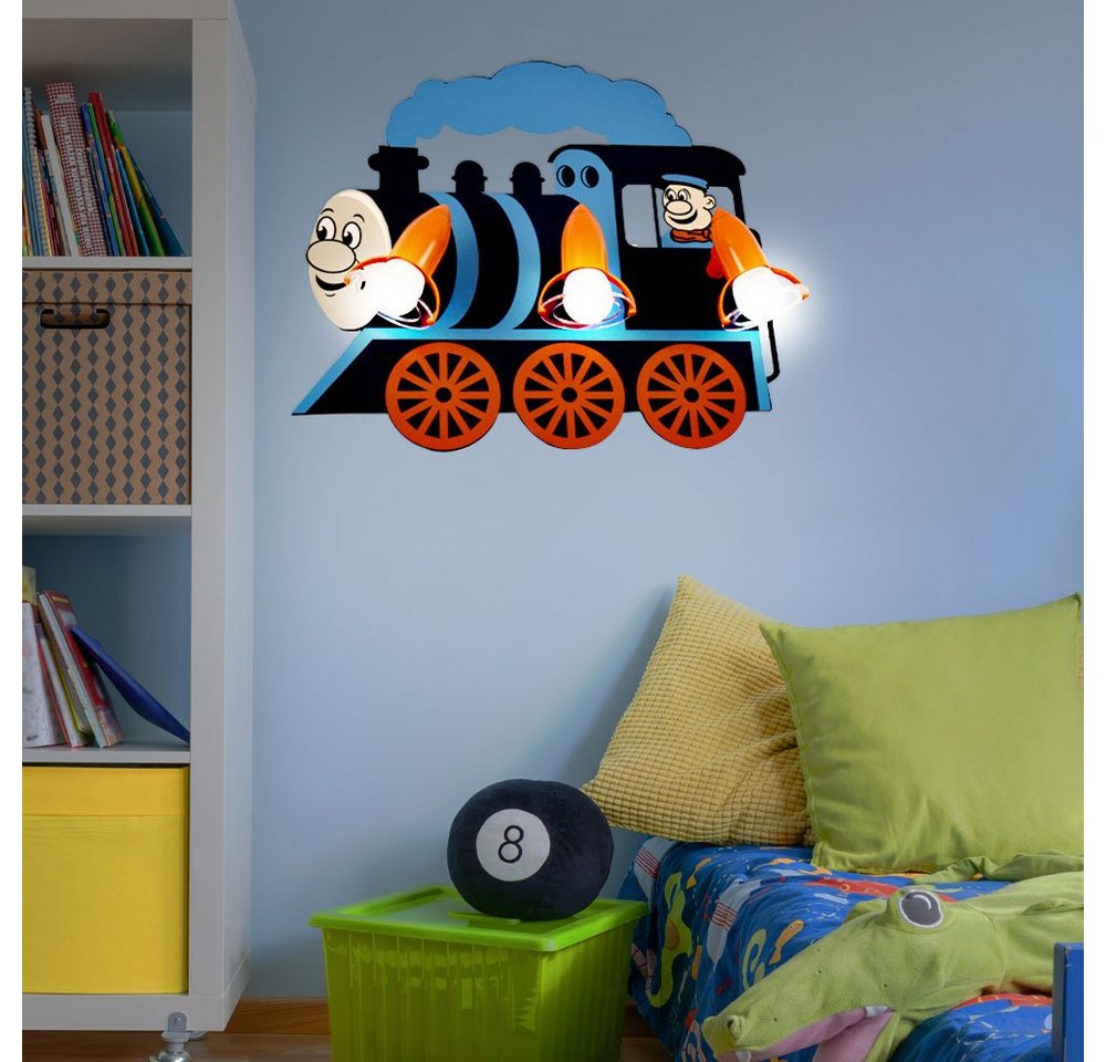 etc-shop Dekolicht, Leuchtmittel inklusive, Warmweiß, Kinder Zimmer Decken Wand Beleuchtung Lokomotive im Set inklusive LED- von etc-shop