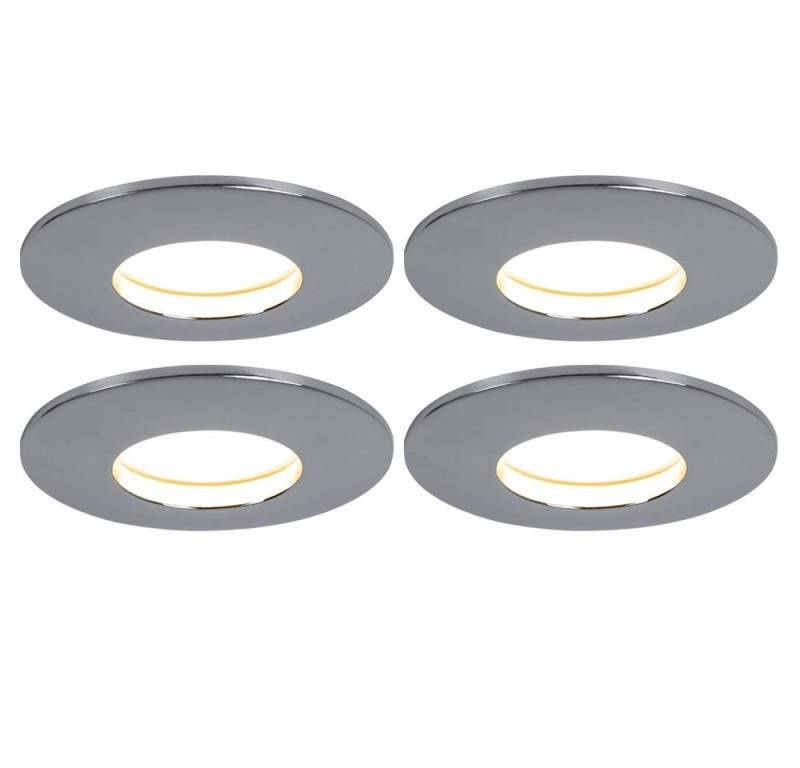 etc-shop Einbauleuchte, LED-Leuchtmittel fest verbaut, Warmweiß, 4er Set LED Einbau Leuchten Decken Spots Strahler Ess Zimmer von etc-shop