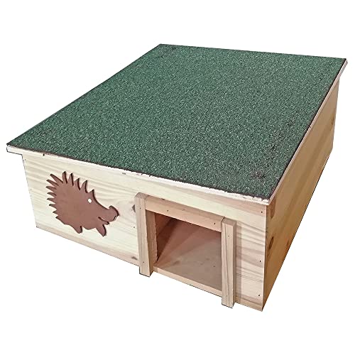 etc-shop Garten Igelhaus wiederstandsfähig Unterschlupf mit abnehmbarem Dach Terrasse Winterquartier, nachhaltig Tanne, LxBxH 37,5x37,5x18 cm von etc-shop