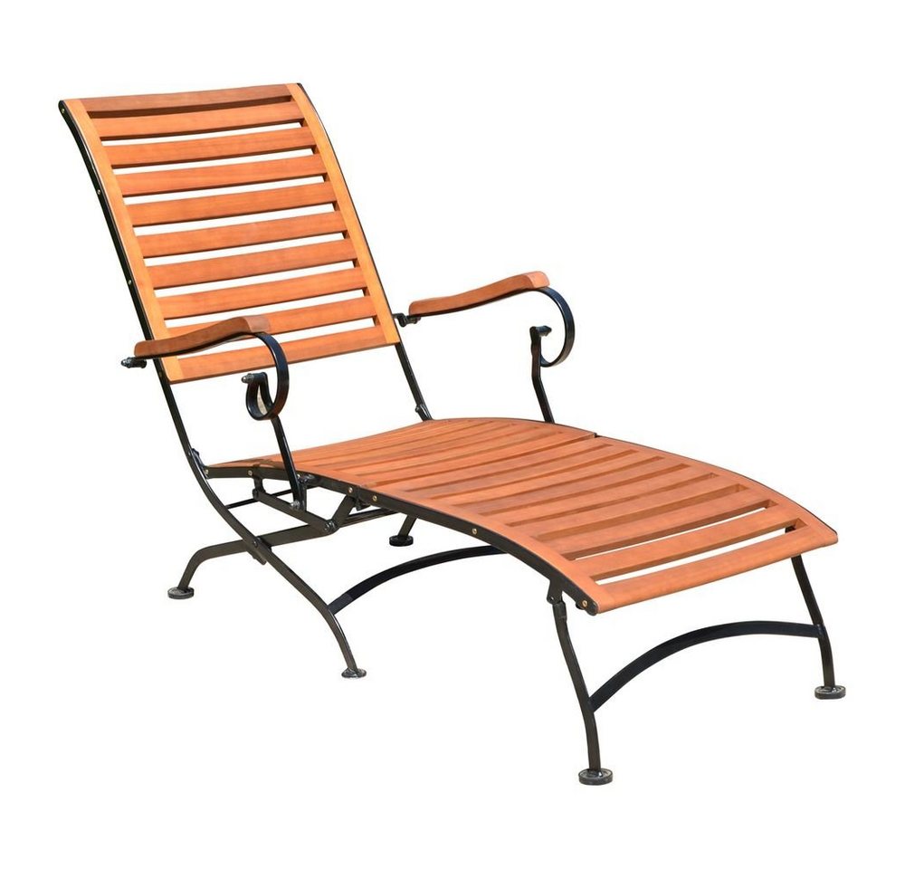 etc-shop Gartenstuhl, Deckchair WIEN Stahl / Eukalyptus Grandis FSC 100% von etc-shop