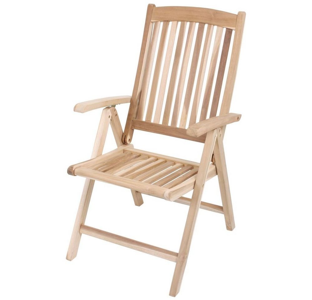 etc-shop Gartenstuhl, Hochlehner JAVA Teak,5-fach verstellbar C-grade unbehandelt von etc-shop