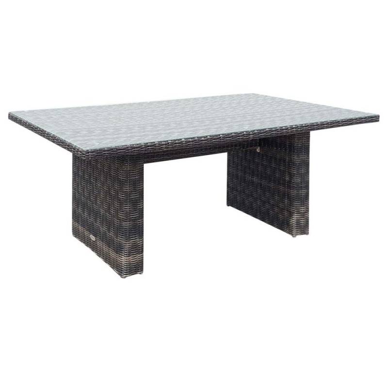 etc-shop Gartentisch, Polyrattan Garten Balkon Veranda 200x100 Glas-Tisch Esstisch von etc-shop