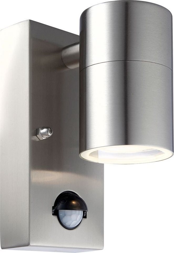GLOBO LIGHTING LED Außen-Wandleuchte, Leuchtmittel inklusive, Warmweiß, LED Außen Wand Lampe Leuchte Glas Edelstahl Sensor IP44 Weg Garten Hof von GLOBO LIGHTING