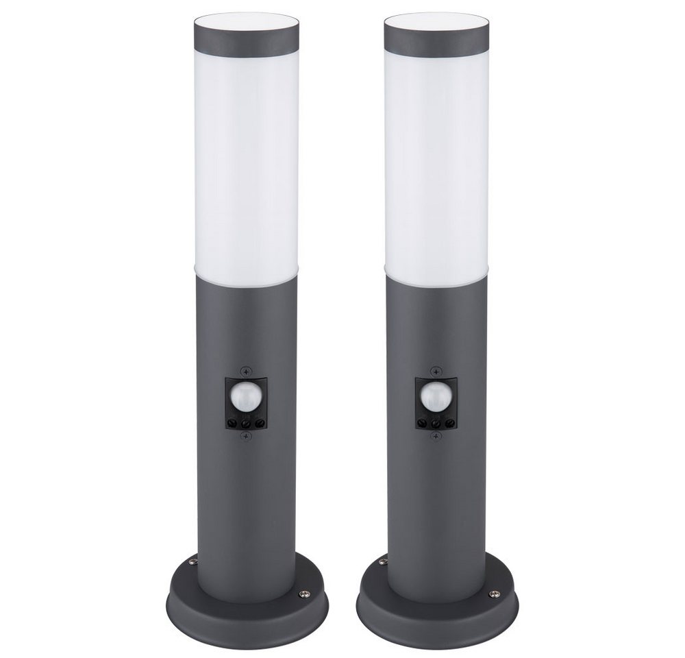 GLOBO LIGHTING Pollerleuchte, Leuchtmittel nicht inklusive, 2er Set Außen Sockel Lampen Bewegungsmelder Edelstahl GLOBO LIGHTING Pollerleuchte, Leuchtmittel nicht inklusive, 2er Set Außen Sockel Lampen Bewegungsmelder Edelstahl von GLOBO LIGHTING
