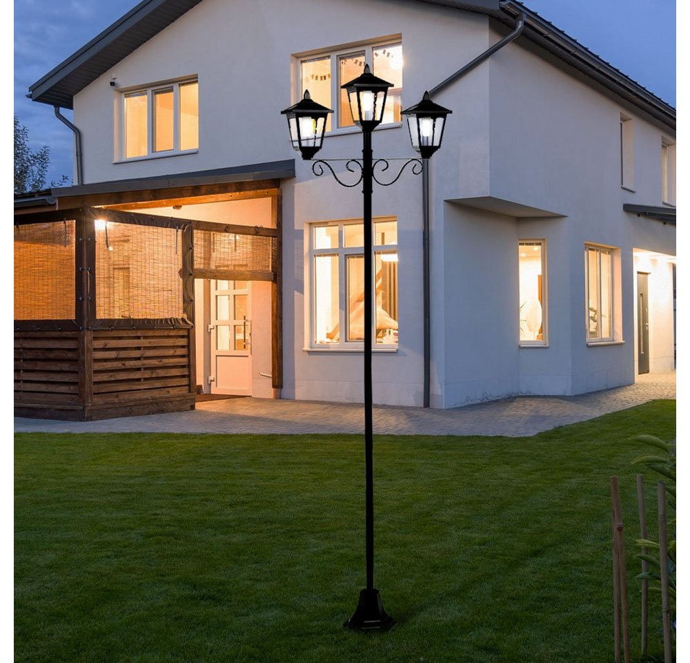 etc-shop LED Außen-Stehlampe, LED-Leuchtmittel fest verbaut, Warmweiß, Gartenlaterne groß für draußen Kandelaber 3 flammig Außen Solar von etc-shop