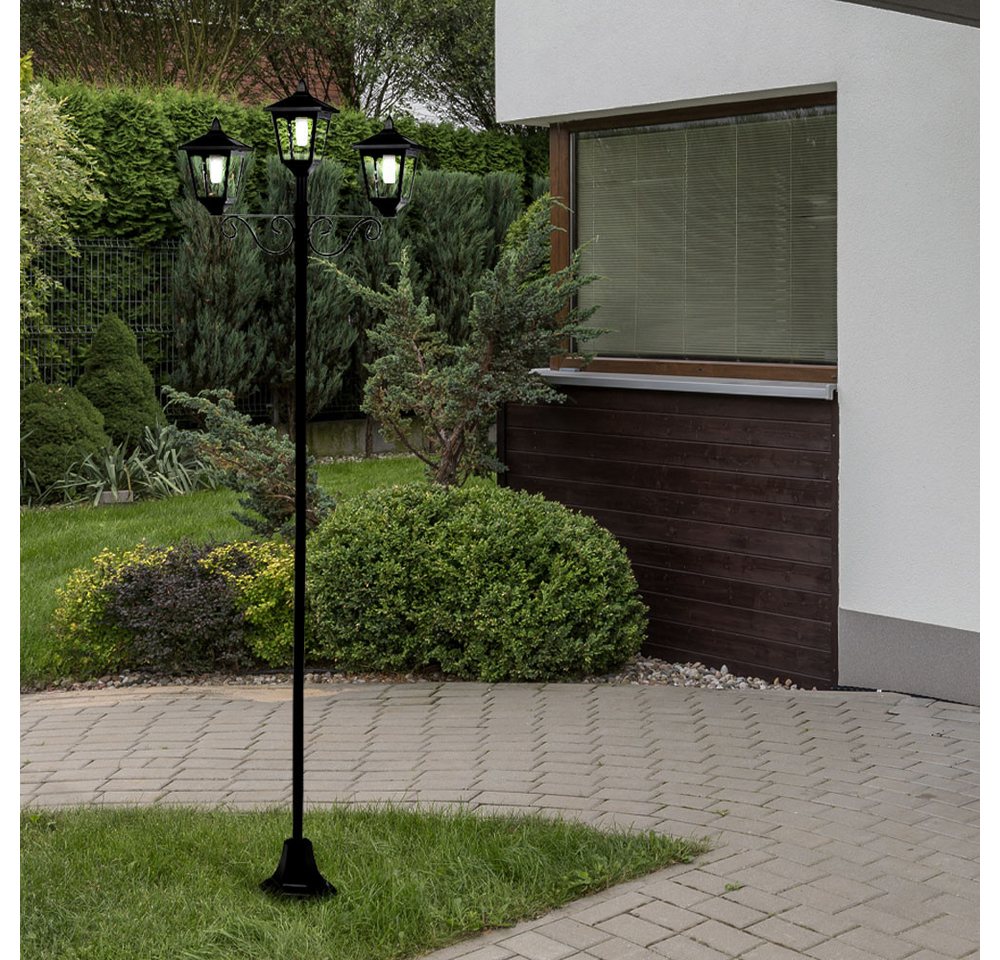 etc-shop LED Außen-Stehlampe, LED-Leuchtmittel fest verbaut, Warmweiß, Gartenlaterne groß für draußen Kandelaber 3 flammig Außen von etc-shop