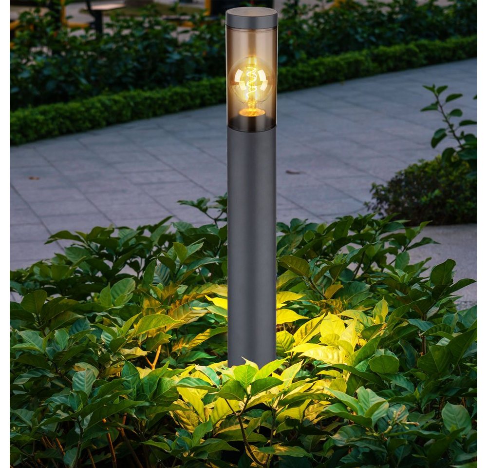 etc-shop LED Außen-Stehlampe, Leuchtmittel inklusive, Warmweiß, Außenleuchte Stehlampe Wegeleuchte außen Gartenlampen schwarz braun von etc-shop