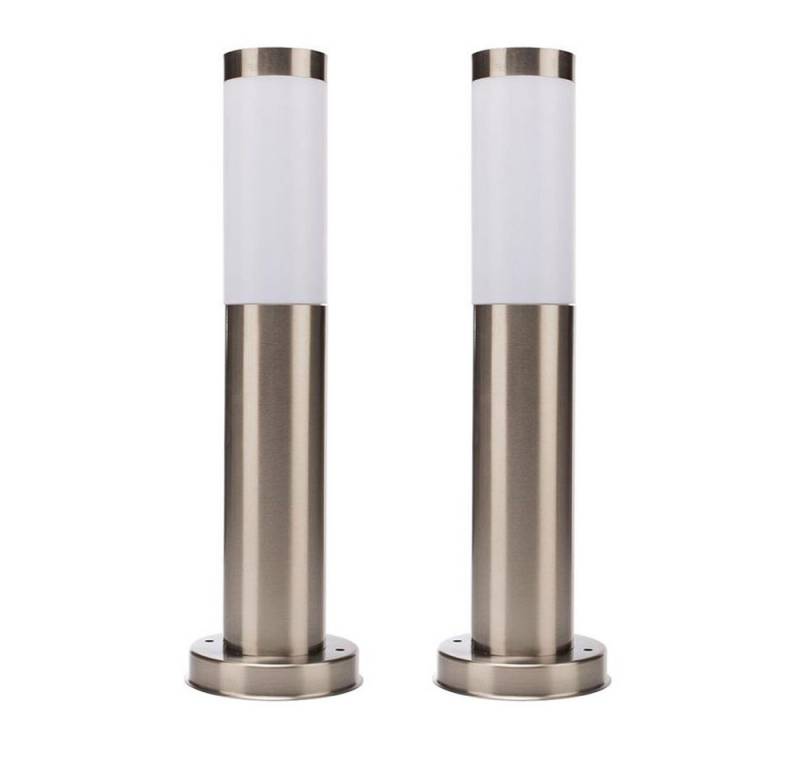 etc-shop LED Außen-Stehlampe, Leuchtmittel inklusive, Warmweiß, Stehleuchte Außenlampe dimmbar Fernbedienung LED Sockelleuchte 2er Set von etc-shop