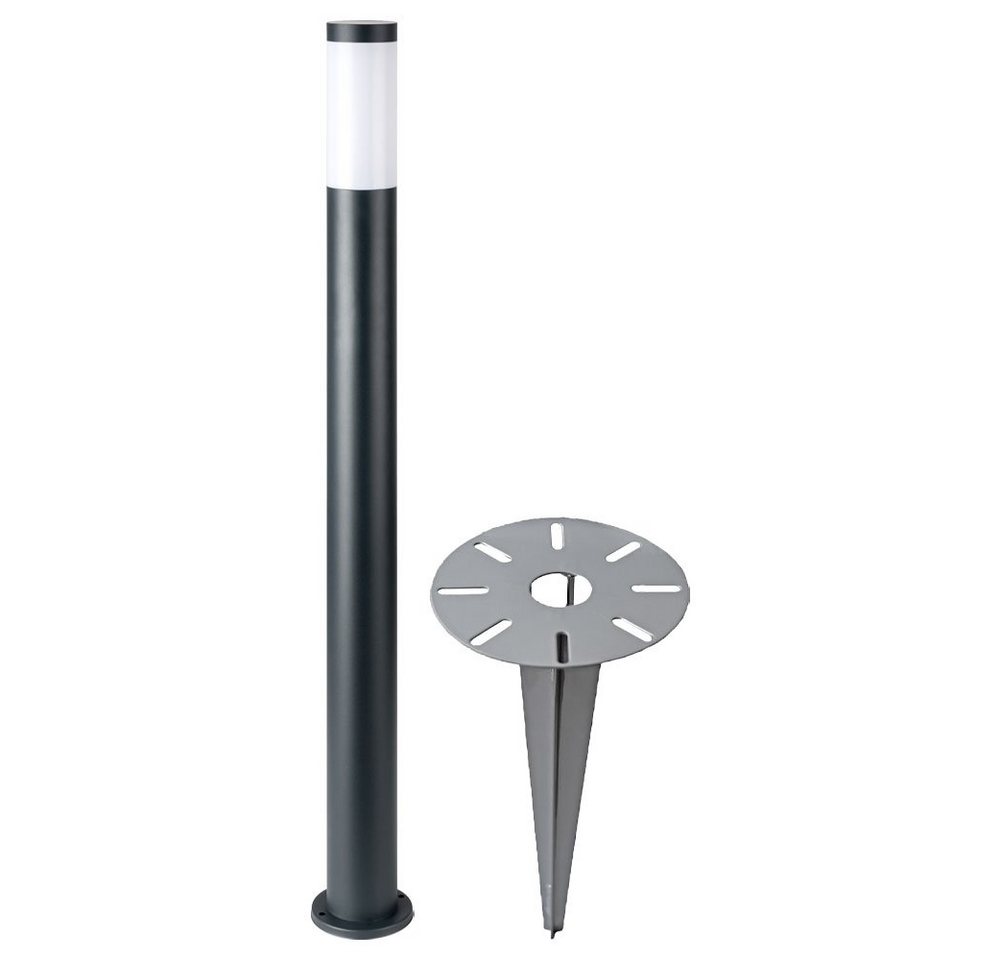 GLOBO LIGHTING LED Außen-Stehlampe, Leuchtmittel inklusive, Warmweiß, Wegeleuchte Gartenleuchte LED Außenstehlampe mit Erdspieß, Edelstahl von GLOBO LIGHTING