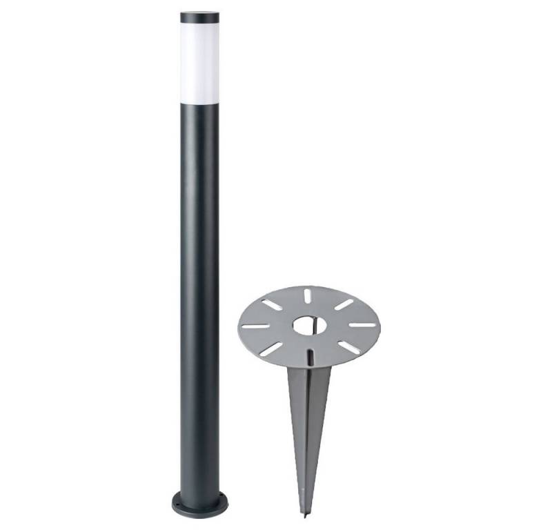 GLOBO LIGHTING LED Außen-Stehlampe, Leuchtmittel inklusive, Warmweiß, Wegeleuchte Gartenleuchte LED Außenstehlampe mit Erdspieß, Edelstahl von GLOBO LIGHTING