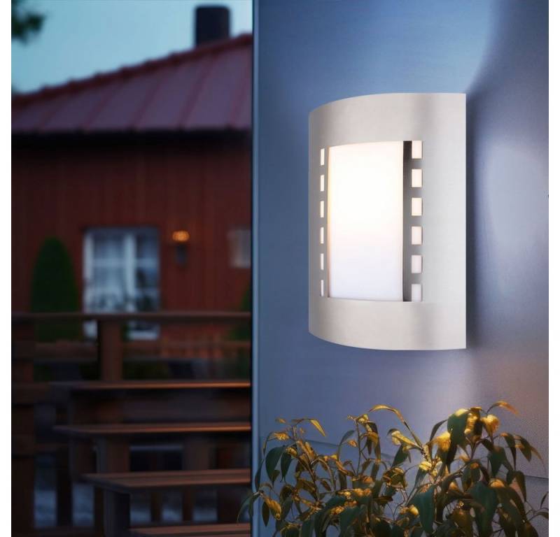 etc-shop Außen-Wandleuchte, Leuchtmittel inklusive, Warmweiß, LED 9,5 Watt Haus Außen Tür Lampe Edelstahl Veranda Terrasse von etc-shop