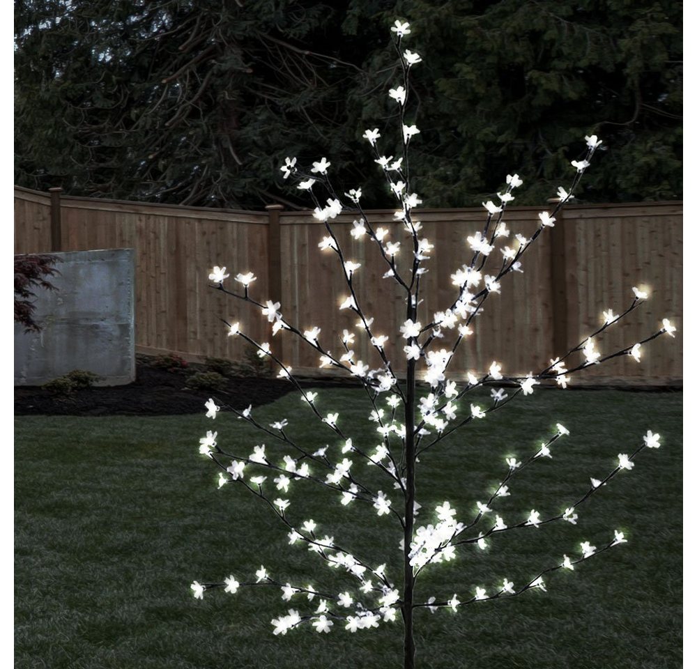 etc-shop LED Baum, 200x LED Deko Baum Kirsch Blüten Terrassen Außen Stand Beleuchtung von etc-shop