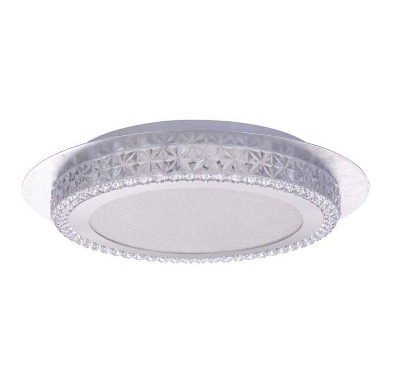 etc-shop LED Deckenleuchte, LED-Leuchtmittel fest verbaut, Neutralweiß, Deckenlampe in Blattsilber aus Kristall Design Deckenleuchte von etc-shop